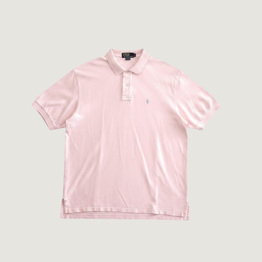 Polo Ralph Lauren Mens XL Pink Cotton Pique Short Sleeve Pony Logo Polo Shirt